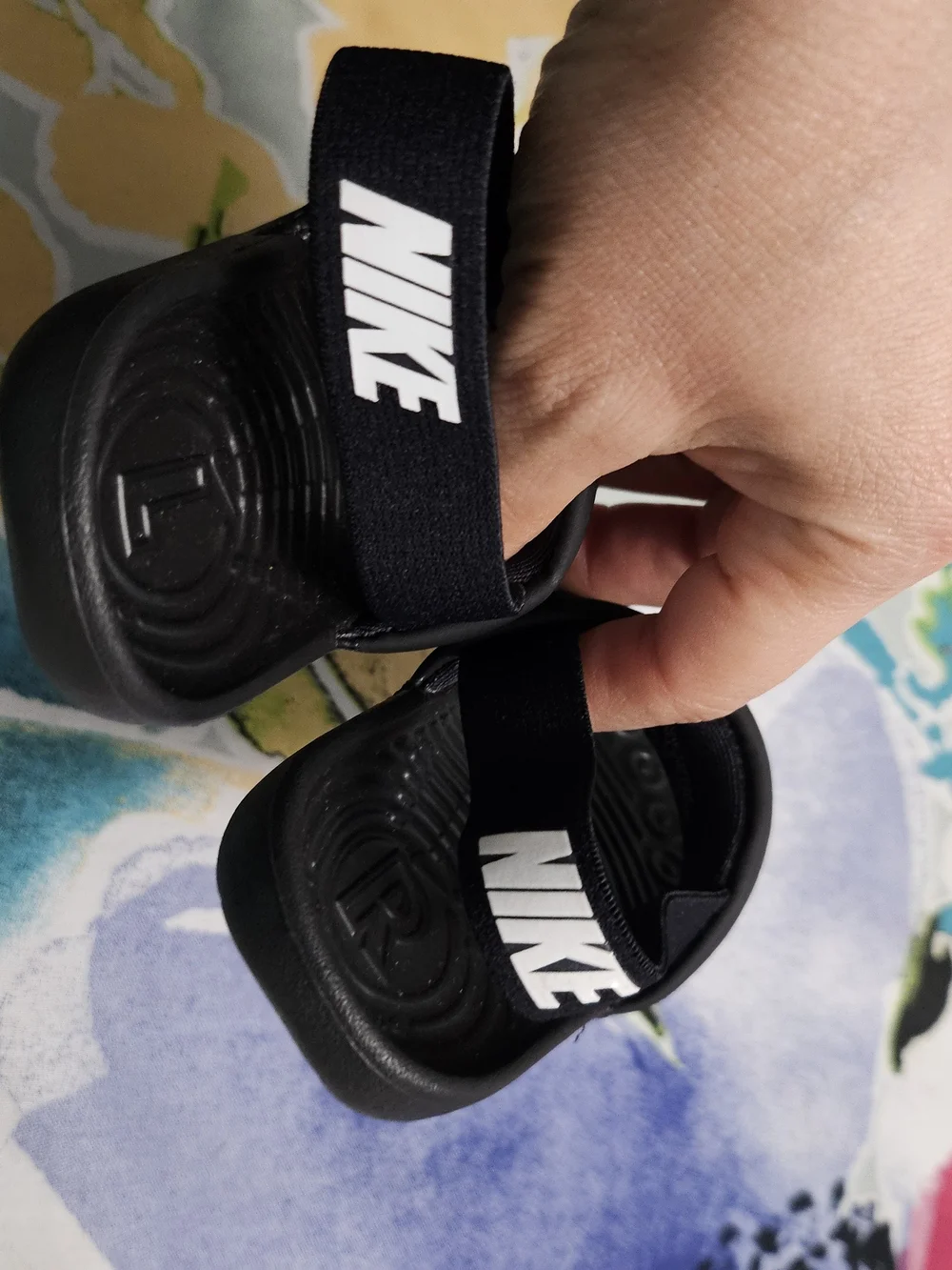 Nike Black Slide Sandals with White Swoosh